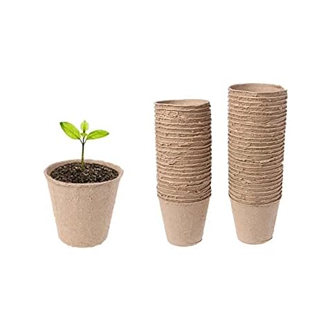 EPISENT Seeding Cups - Pack of 96 Round Fibre Pots - Biodegradable Seedling Pots - Germination Pots - Eco Friendly Compostable Seedling Pots - For Seed, Seedling & Cuttings Cover