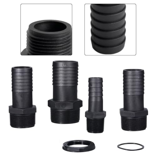 Adaptador NPT macho KiraKira de polipropileno negro de 1 pulgada para manguera de riego 5 uds 5