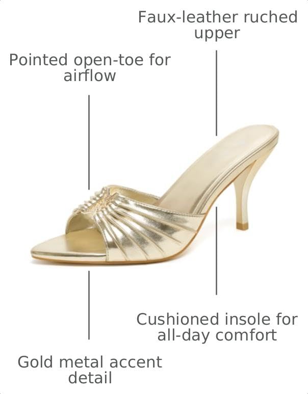 Image of Mostrin Kitten Heels for Women Summer Mules Heels Stiletto Heeled Sandals Slip On Backless Dressy Womens Sandals