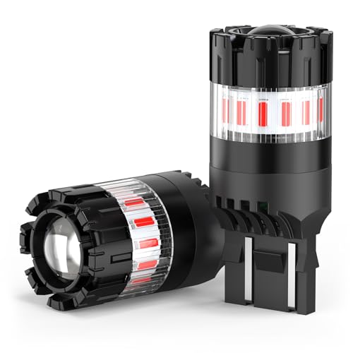 AINOSEIN 7443 LED Brake Light Bulb Red, Super Bright 50,000 Hours High Power, 7440 7441 Waterproof Automotive Bulbs for Tail Stop Rear Signal Lights, Plug and Play Car Replacement (2-Pack)