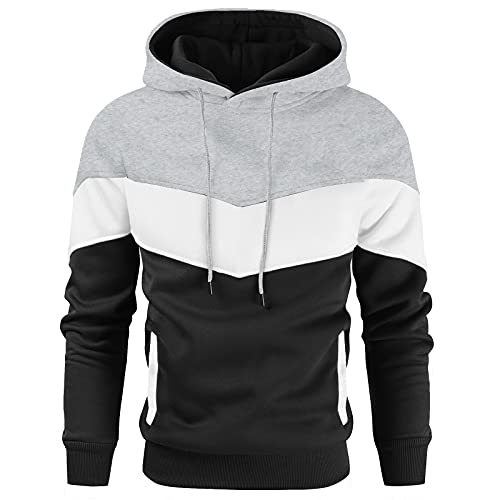 Gesean Men's Unisex Hoodies Sweatshirt Pullovers Tracksuit Grey Large #TOP14