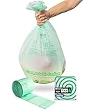 LEDRONA Compostable Trash Bags Pack of 100-2.6 Gallon Biodegradable Garbage Bags for Kitchen Bin - Bio, Unscented, Leak Proof, Extra Strong Green Compost Food Bags - Disposable Basket Liners