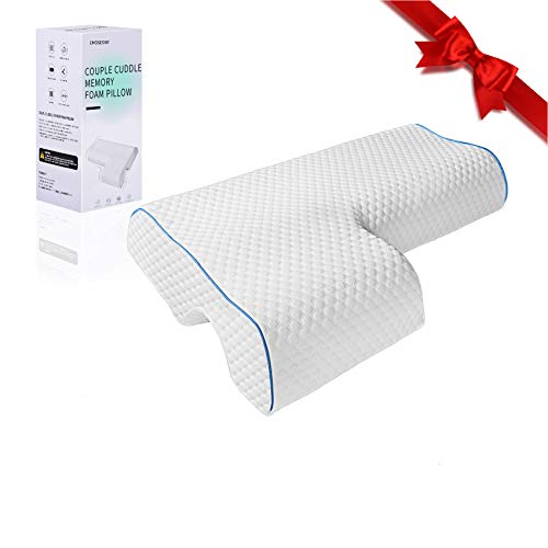 EMOSEONY Couples Pillow,Cuddle Pillow for Couples,Memory Foam Anti Pressure Arm Pillow for Adults,Arched Cuddle Cervical Pillow for Neck Pain Relief,Anti Pressure Arm Pillow for Side Sleepers (Right)