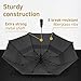EEZ-Y Compact Travel Golf Umbrella, 58 Inch Collapsible Windproof Umbrellas for Rain w/Double Canopy - Lightweight, Portable & Break Resistant – Charcoal Gray