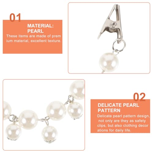 Clips de perlas sin hebilla que sujetan cárdigans sin dañar la ropa 3