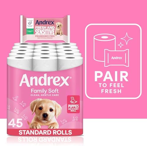 Andrex Family Soft Toilet Roll - 45 Toilet Rolls, Bulk Buy, Fragrance Free, FSC Certified - View 7