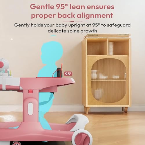 Image of StarAndDaisy Baby Walkers 6-24 Month Boy & Girl /Walker for Baby /Kids 1 Years with Multi Adjustable Height /Multi-Functionne Baby Walker with Music, Toy Tray & Anti-Rollover (Pink)