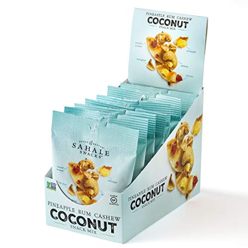 Sahale Snacks Pineapple Rum Cashew Coconut Snack Mix, 1.5 Ounces (Pack Of 18) & Pomegranate Vanilla Flavored Cashews Glazed Mix, 1.5 Ounces (Pack Of 9) #TOP2