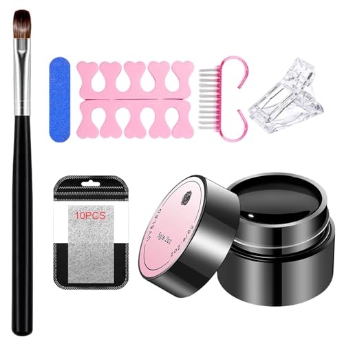 Masoog Reparación de Uñas Rotas,Gel Pegamento 5g con Cepillo y Pinzas,Gel Reparador de Uñas | Cepillo Pinzas para Chicas - Dañadas Rotas Partidas Agrietadas - Cuidado de Manicura