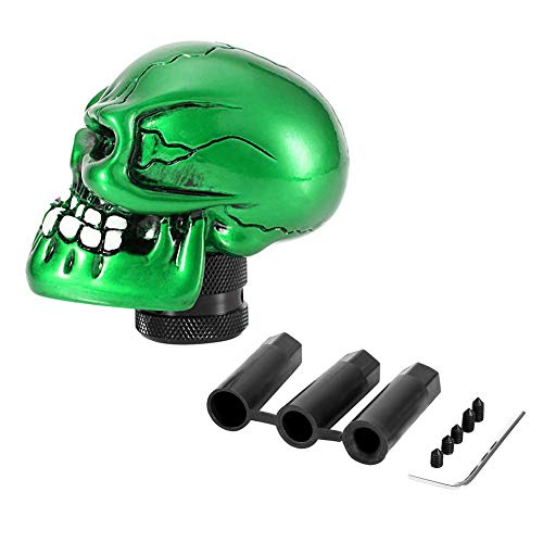 Schaltknauf Hebel, Skeleton Skull Head Car Modifizierte Schaltknauf Stick Lever Shifter Universal (Green)