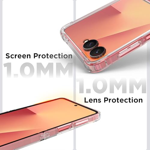 Image of RIGGEAR Shockproof Clear Hybrid Airbag Armor Back Cover Case for Samsung Galaxy Z Flip 7 (Transparent PC and TPU Bumper)