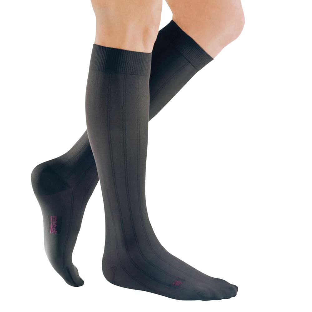 medi mediven for men - Kompressionsstrümpfe für Herren | Kniestrümpfe | CCL2 | Anthrazit | Größe IV | Längenzusatz Kurz | Hergestellt aus Hightech-Fasern | Mit Clima Comfort & Clima Fresh