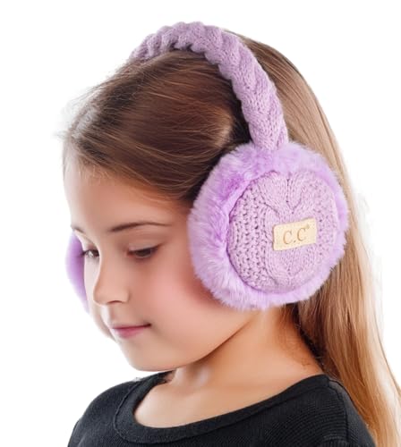 Funky Junque Winter Ear Muffs for Kids Girl Boy Fuzzy Cozy Warm Earmuffs Adjustable Cold Weather Ear Warmer Ages 4-12 - Main Image