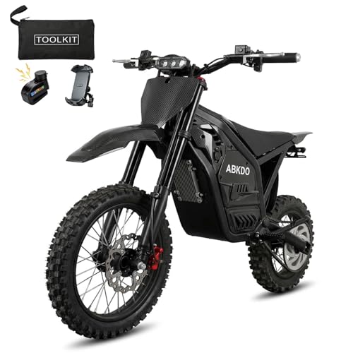 ABKDO 4000W Peak Electric Dirt Bike for Teens Adults, 45 MPH Max Speed, 40 Miles Range, 48V 23Ah...