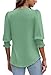 Beach Vacation Clothes for Women 2025 Summer Tops for Women Trendy 3/4 Sleeve Business Casual Outfits Green XL