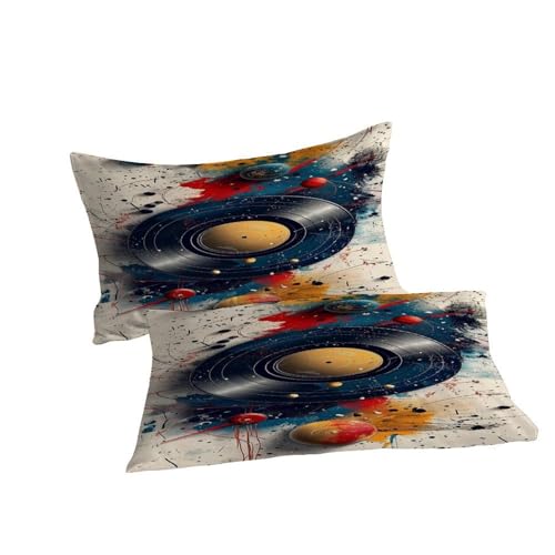 Housse de couette 3 pièces vinyle parure lit double microfibre thématique - 7