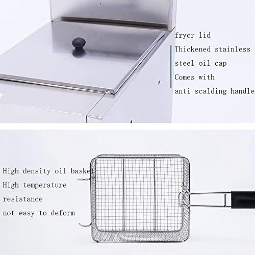 SHENGSHIYU Luftfritteuse Multifunktionale Gewerbliche Doppelzylinder-hähnchenfritteuse, Fritteuse, Gewürzfritteuse, Temperaturgesteuerte Luftfritteuse, 20 L,56.5×47.5×43CM – Bild 5