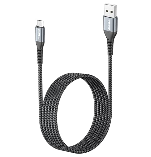 SUNGUY Micro USB Cable 6FT, USB to Micro USB Cable Fast Charging USB 2.0 Data Sync Nylon Braided for Samsung Galaxy S7 Edge S6, Android Phone, PS4