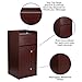 Flash Furniture Sony Laminate Wood Commercial-Grade Trash Receptacle with Tray Top, Wooden Restaurant Trash Can Garbage Receptacle, Mahogany