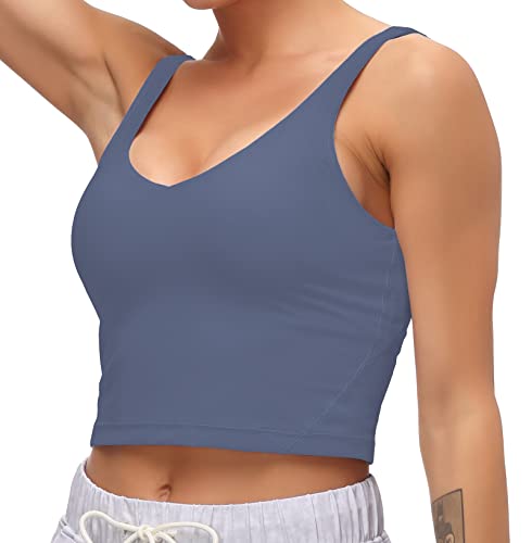 Image of Dragon Fit Sports Bra for Women Longline Padded Bra Yoga Crop Tank Tops Fitness Workout Running Top