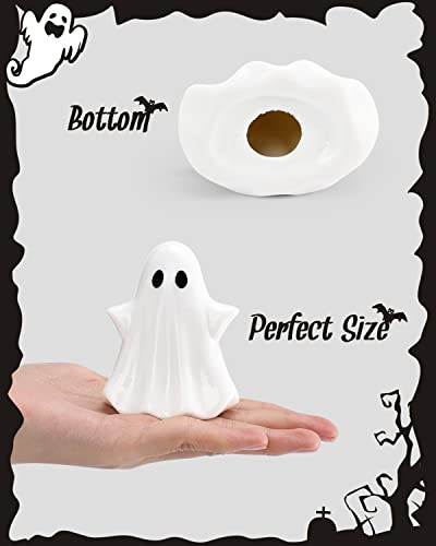 Tuitessine Ceramic Ghosts Small Scary Ghost Figurines Halloween Ghost Sculpture Statue Farmhouse Tiered Tray Decor Spooky Home Decorations Coffee Table Centerpieces Shelf Mantel Display Collections3