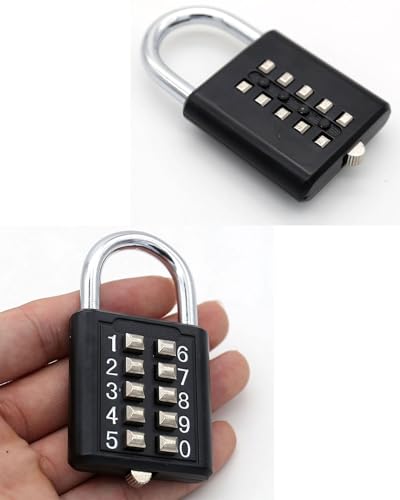 Image of Push Button Combination Locks, 2pcs | 10 Digit, 5 Digit Locking Mechanism, For Gym or Sports Locker, Case, Toolbox, Fence, Hasp Cabinet