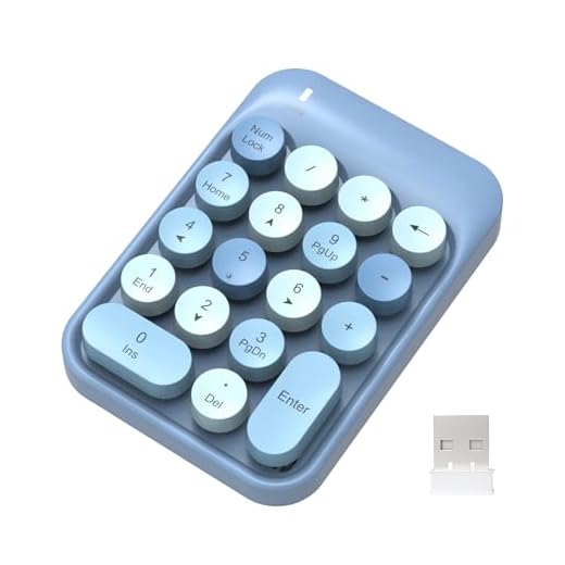 FELICON Wireless Numeric Keypad 18 Keys with 2.4G Mini Portable Silent Number Pad USB Receiver Financial Accounting Keyboard Extensions for Laptop Desktop PC Pro（Blue Mix）