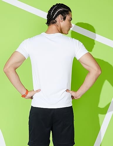 Image of Amazon Brand - Symbol Men's Solid Active Regular Fit Sports T-Shirt | Round Neck | Half Sleeve (Available in Plus Sizes)