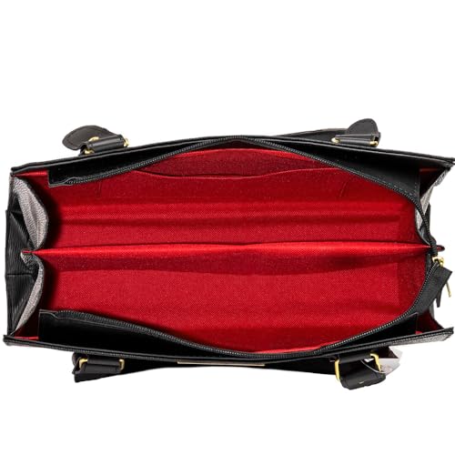 Bolsa Feminina Pasta + Bolsinha + Carteira Feminina (Preto)