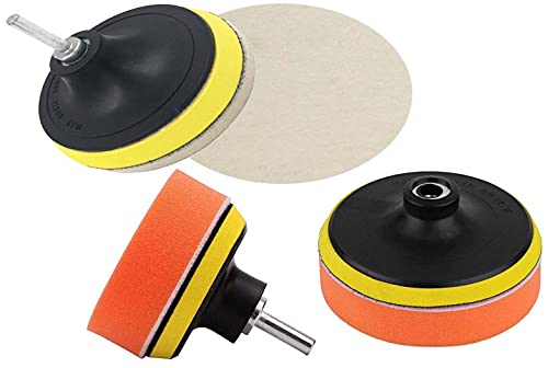 Image of DIY Crafts 1 Kit, 8 Pcs Kit, 3 inch inch Car Cleaning Felt & Wool Pad Foam Polishing Waxing Pad Kits Buffing Polishing Wheel Sponge Wool Buffing Pad (1 Kit, 8 Pcs Kit)