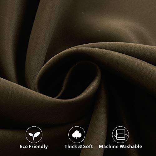 Aquazolax Thermal Insulated French Door Curtain Blackout Door Panel 54X72-Inch Window Treatments Curtains Privacy - 1 Panel, Toffee Brown #TOP5