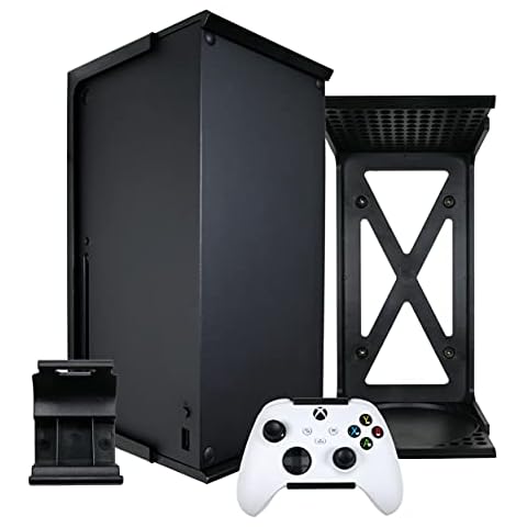 Q-View Xbox Series X Wall Mount Bracket Clip & Controller Wall Mounts by Q-View - Signature X Design - Made In UK (Black) Cover