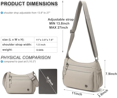 Image of Pealwel Casual Crossbody Bag with Anti Theft Pocket - Women Lightweight Water-Resistant Purse Bag