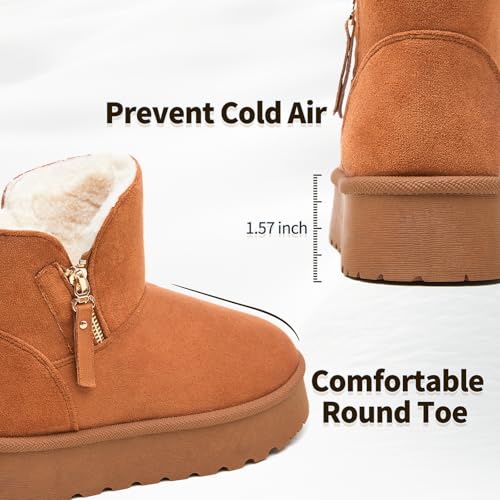 Moudki Winter Boots for Women Warm Fur Lined Booties Platform Snow Boots for Women Ankle Booties Anti-Slip Outdoor Snow Boots4