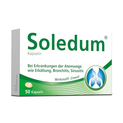 Soledum Kapseln | 50 Stück | Erkältungskapseln mit Cineol bei Entzündungen der Atemwege wie Bronchitis
