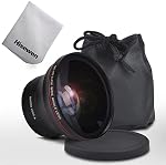 Hisewn 55MM 0.43x Professional HD Wide Angle Lens (Macro Portion) for Nikon D3400, D3500, D5500, D5600 and Sony Alpha Cameras,Free Lens Clean Cloth Store Bag.