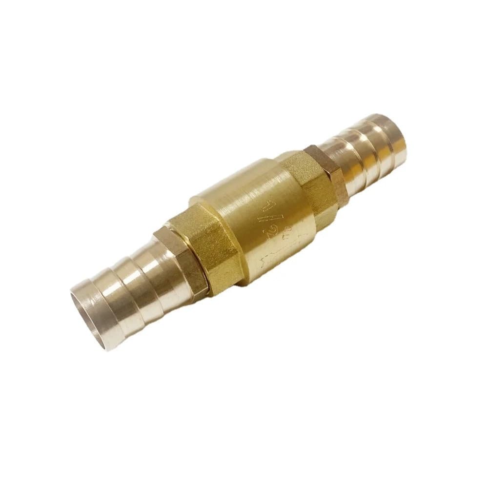 Hose Barb Brass Vertical Lift Spring Check Valve One Way Non-Return Valve for Water(16mm)