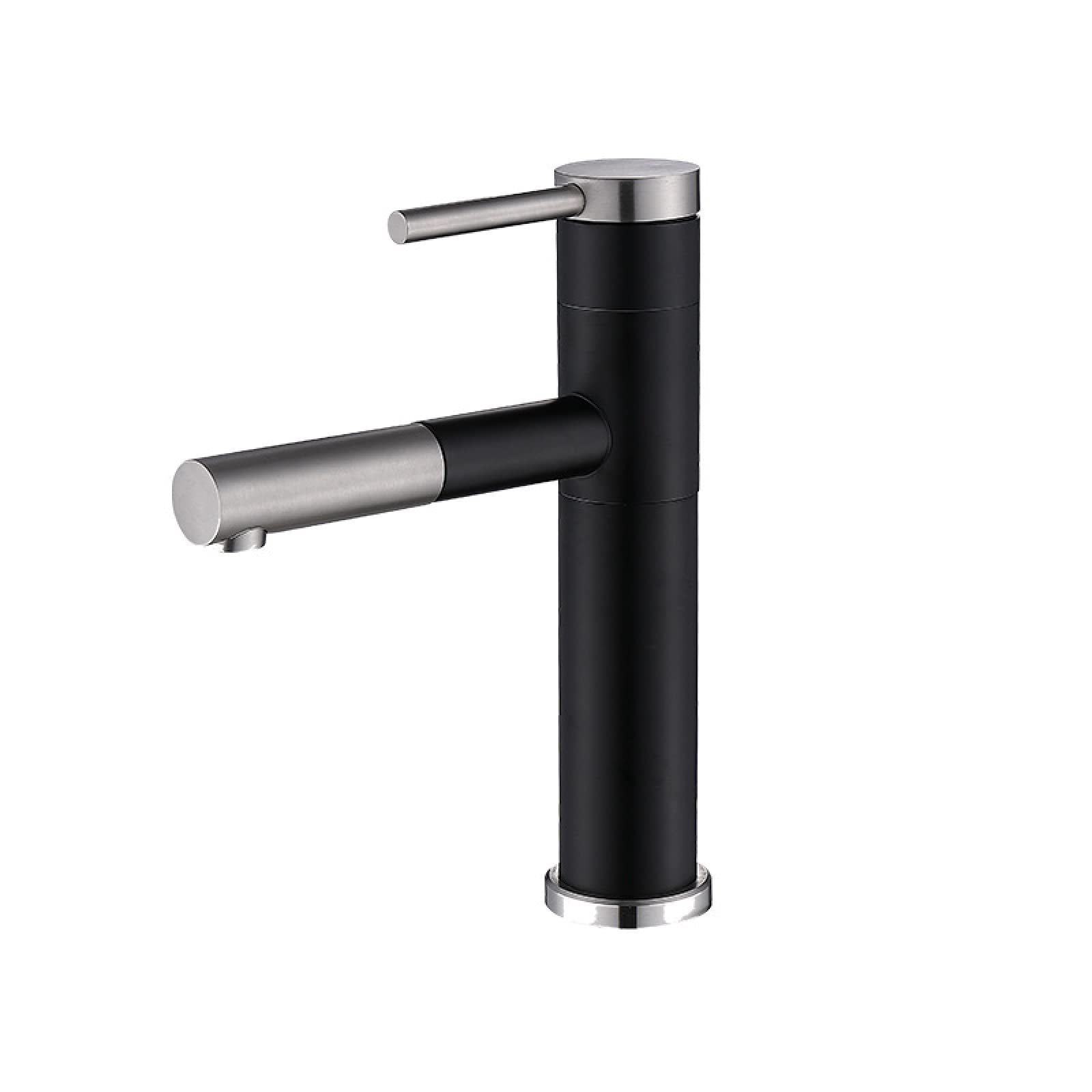 Nvsfzgiyg Nero Bathroom Sink Faucet With Sprayer Rotatable Single Hole Hot And Cold Water Mixer Tap Stainless Steel Handle Multifunctional Retractable Pull Down,Black(Nero)