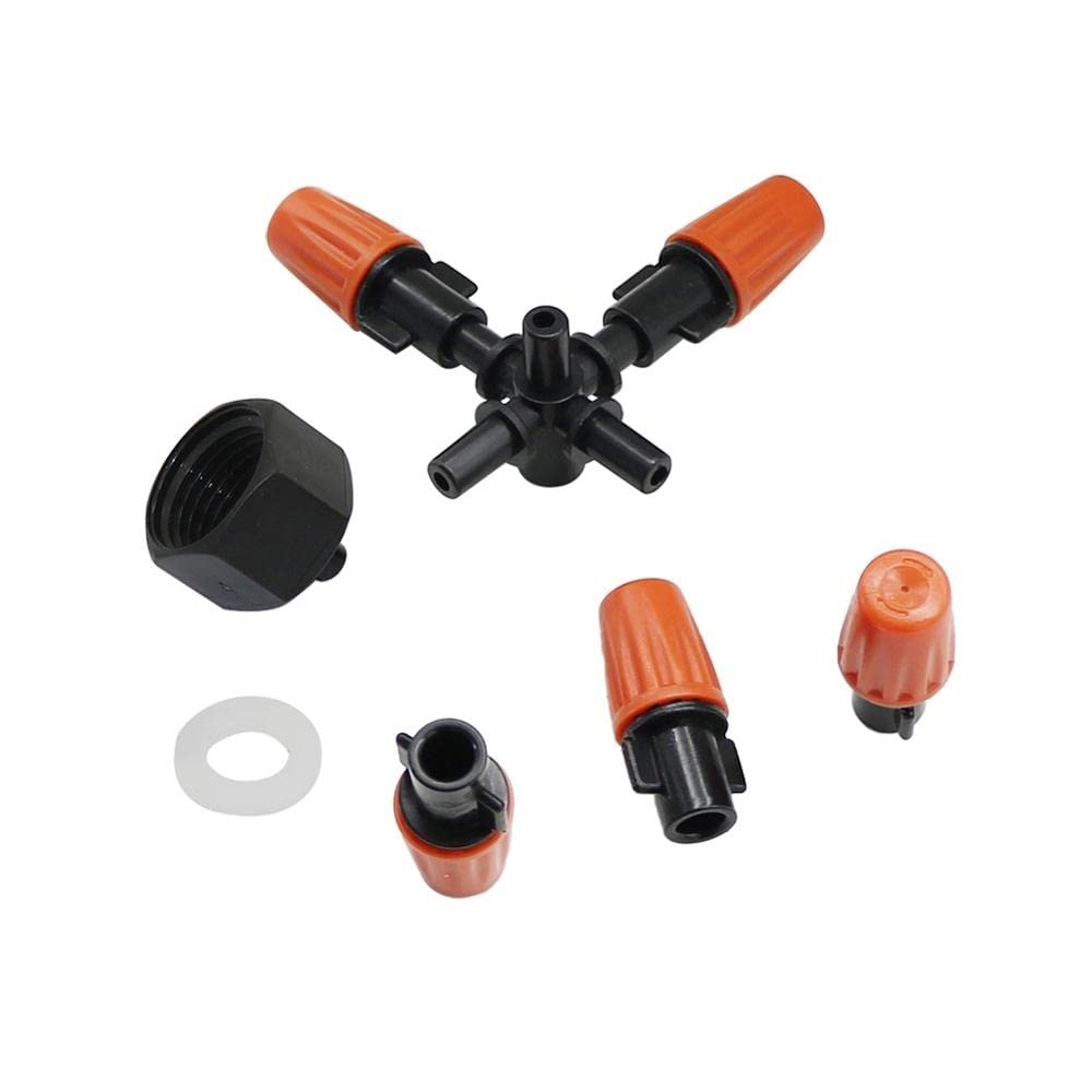 Pressure atomizing misting Sprayer, Langlebige Mehrwege-Zerstäubungsdüsen for den Garten, 360-Grad-Nebelsprinkler, Gartenbewässerung, Landwirtschaft, Bewässerungssprühdüse, 3er-Set(7 Way)