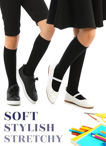 Image of Knee High Socks for Girls Boys Toddlers, Unisex Little Kids, Soft, Long School Uniform Socks 3-14 Years Old, 3 6 9 Pairs