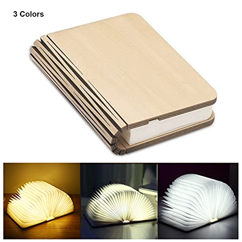SagaSave Wooden Book Light Folding Night Light Portable Book Lamp USB Rechargeable Desk Light for Mom Women Boys Kids Girls - Image 3