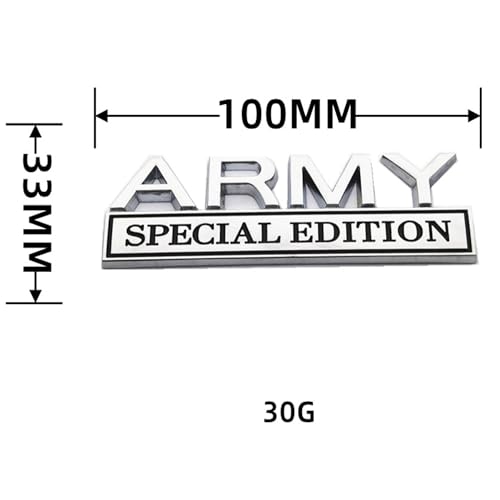 Image of Army Special Edition Emblem with Strong Adhesive, Army Car Emblem 3D Badge Decal Car Truck Replacement Compatible with Universal Vehicle, Truck, SUV (Silver Black)
