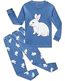 Little bety Boys Rabbit Cotton Long Sleeve Pjs Toddler Boys Rabbit Pajamas Kids Easter Bunny Sleepwear 4T Blue