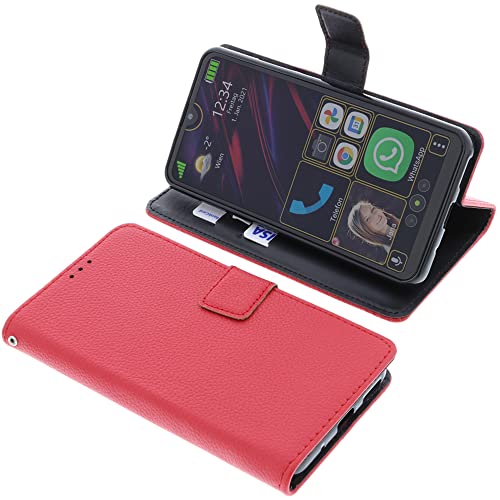 foto-kontor Tasche kompatibel mit Beafon M6S Book Style rot Schutz Hülle Buch