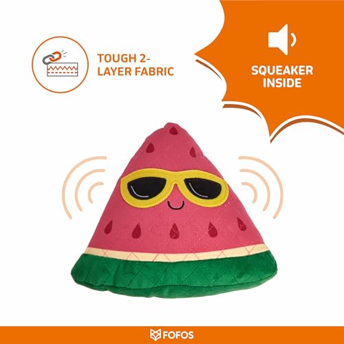 Image of BarkButler x FOFOS Summer Watermelon Dog Toy - Tough Plush & Squeaky Toys for Dogs, Dog Toys for Large Dogs (5-30kgs) - Pink