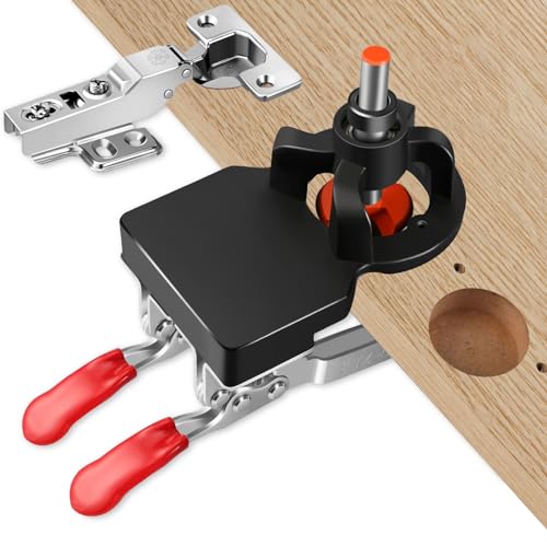 35mm bohrschablone topfscharnier verdeckte Tür Scharnier JigVerbesserte Doppelklemme aus Aluminiumlegierung mit präziser Verriegelung verdeckter Scharnier-Jig-Bohrlocher