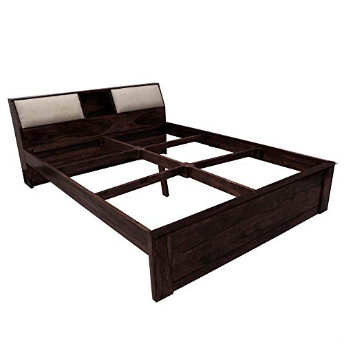 Image of APRODZ Sheesham Wood Allure Bed with Storage (King Size, Walnut Finish)