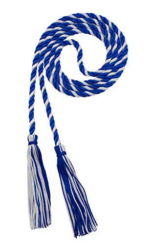 Tassel Depot Graduation Honor Cord - Royal/White - Every School Color Available - Made in USA