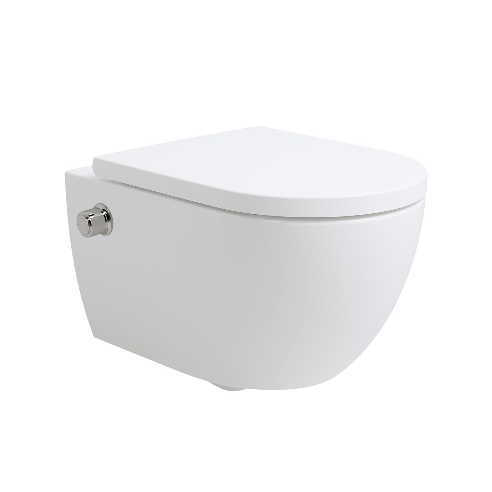 Soho Whirlflush - Inodoro suspendido sin bordes con tornado, función de bidé, función de ducha, descenso automático y aislamiento acústico, inodoro Taharet con ducha, inodoro de pared, inodoro bidé