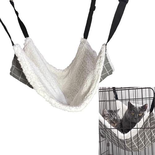 Syiyunran Amaca Gatto Gabbia Animali Letto Appeso - Con Moschettoni In Metallo Regolabile Confortevole Cinghia A Doppio Lato Per Domestici Cani Di Piccola Taglia O Altri Domestici Ecc Appendere(L)